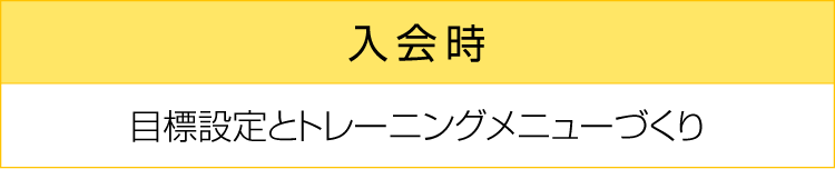 入会時 目標設定とトレーニングメニューづくり